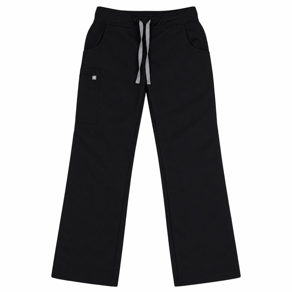 Women's FIGS Kade Cargo Scrub Pants Straight Leg Black Xs Pet
